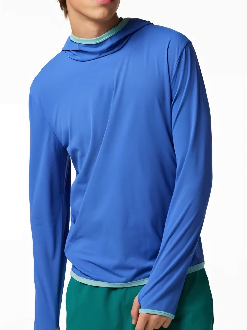 cotopaxi Men's Royal Blue Long-Sleeve Swim Hoodie with Teal Trim